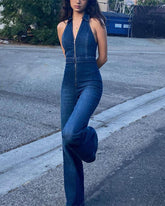 Scorpius Jeans-Overall mit Reißverschluss
